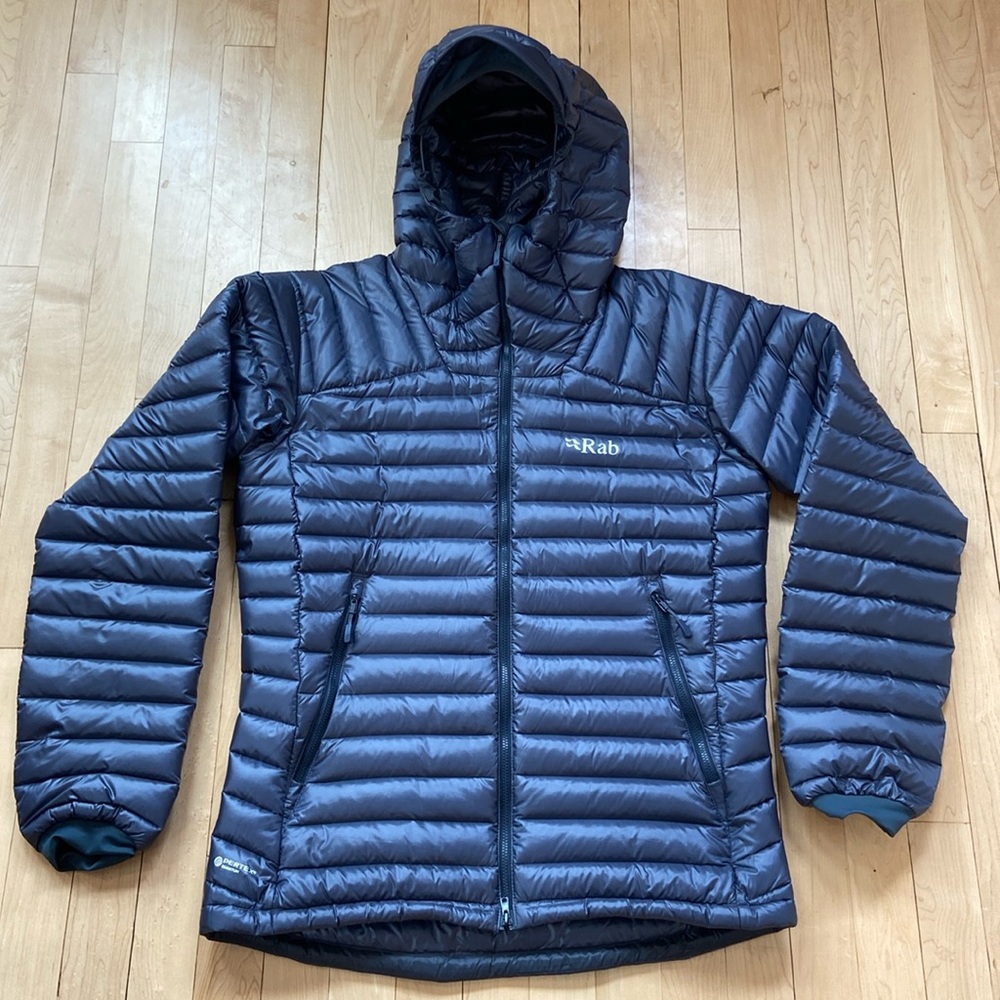 NWOT Rab Microlight Summit Down Jacket Men’s Medium Color steel Grey